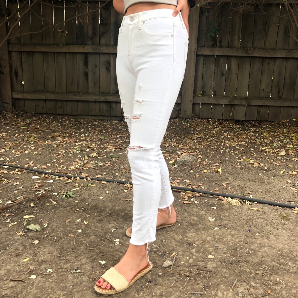 White Madewell Ankle Crop Jeans